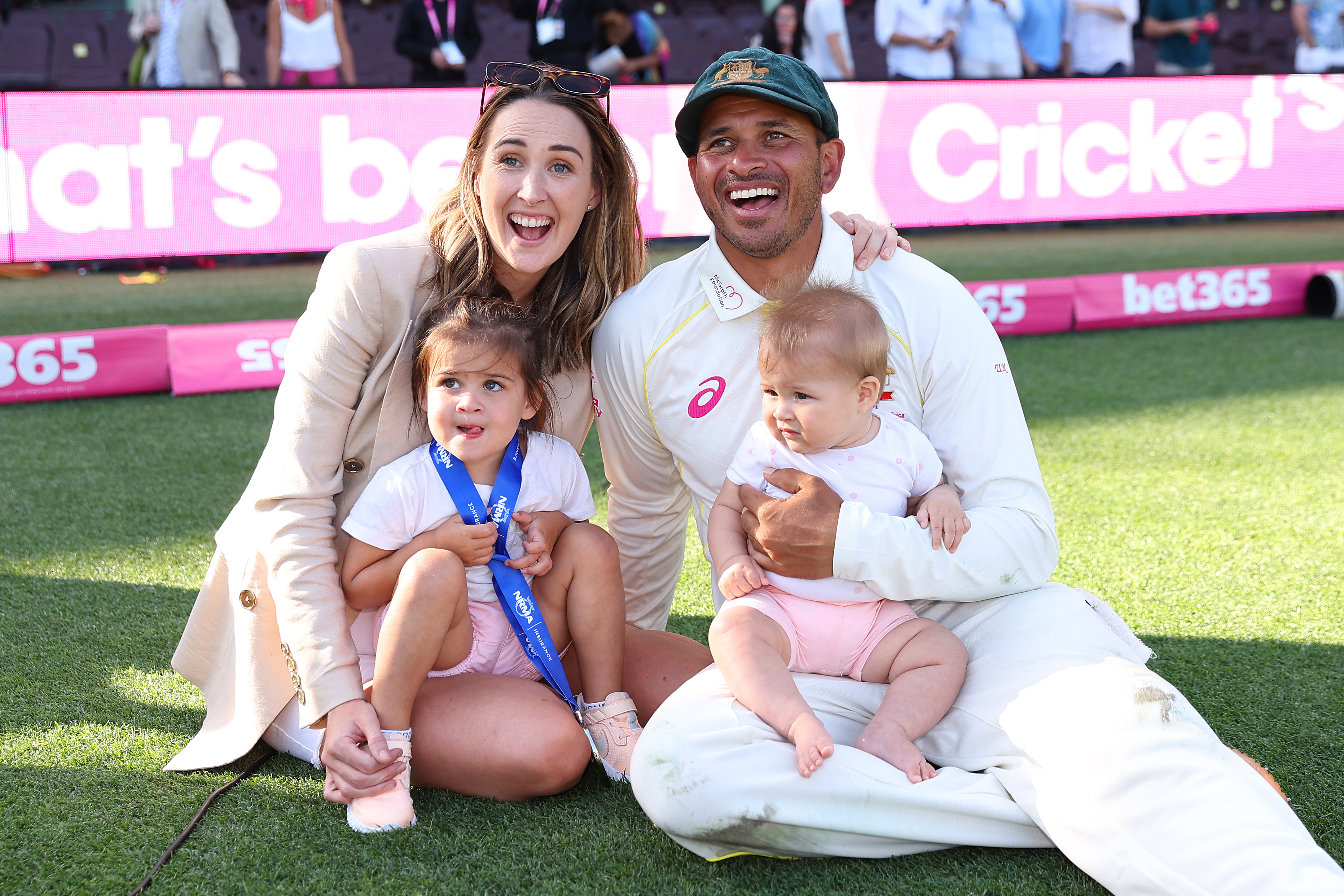 Australian cricketer Usman Khawaja and his family